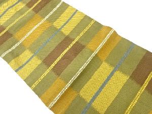 長谷川織物製　変わり横段模様織出し名古屋帯